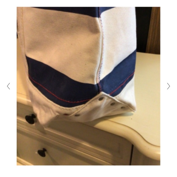 Tommy Hilfiger Canvas Leather Tote Beach Bag - Picture 4 of 5